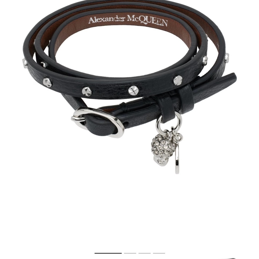 Alexander McQueen Black Leather Studded Bracelet 💯% AUTHENTIC ‼️ Black leather